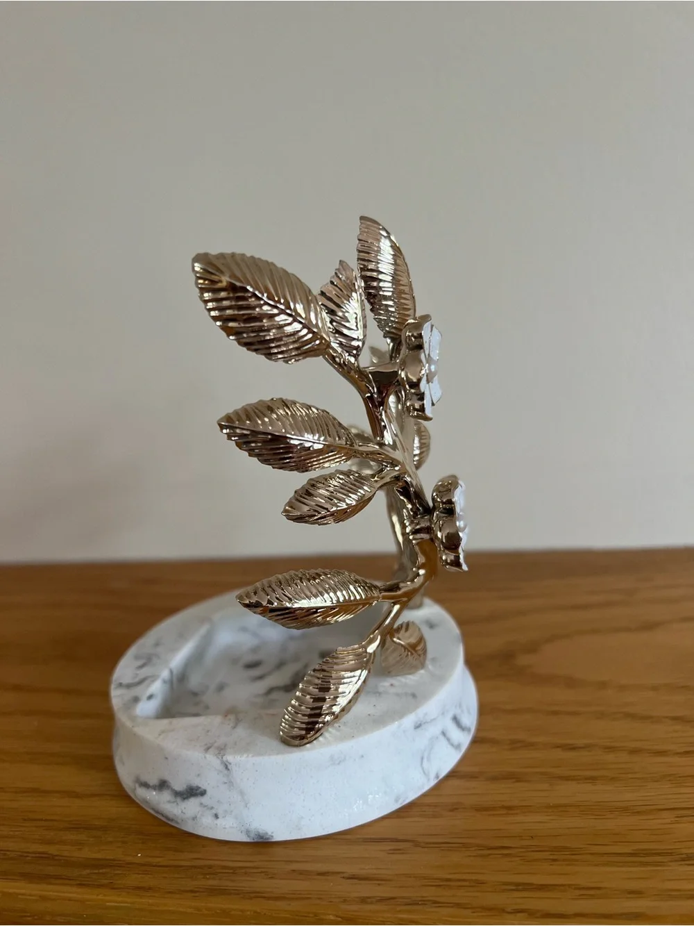 Bath Body Works Gold Branch White Glitter Flowers Marble Foaming Soap Holder NWT